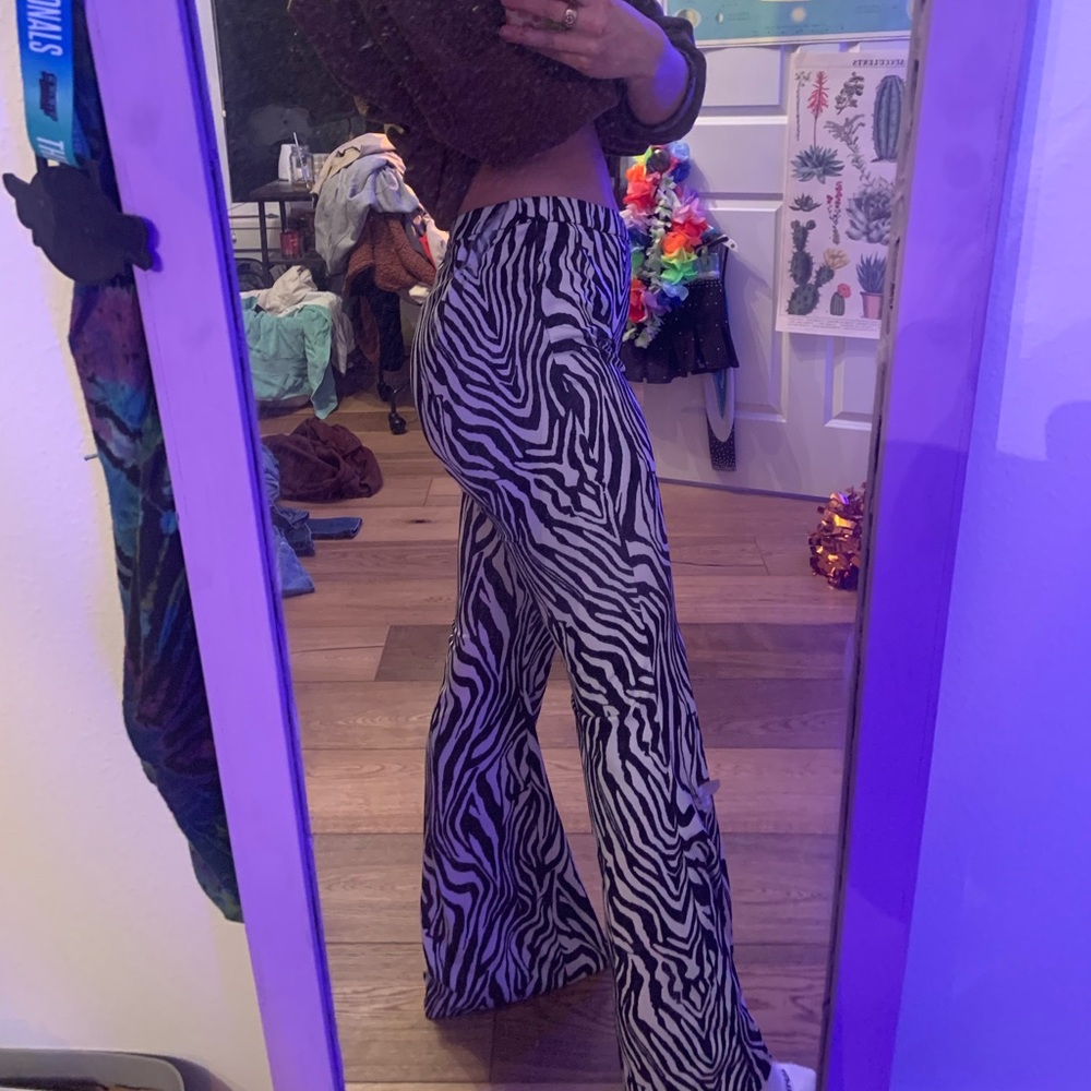 shein zebra flare pants